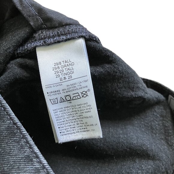 Gap High Rise ’90s Straight Jeans True Black Women's Size 29 / 8 Tall - Picture 6 of 7